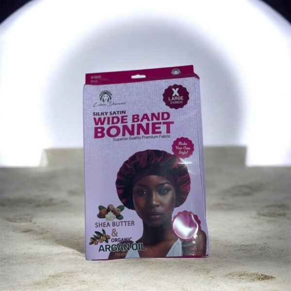 Silky Satin Wide Band Bonnet (Xlarge 24inch) shea butter & organic Argan oil treated