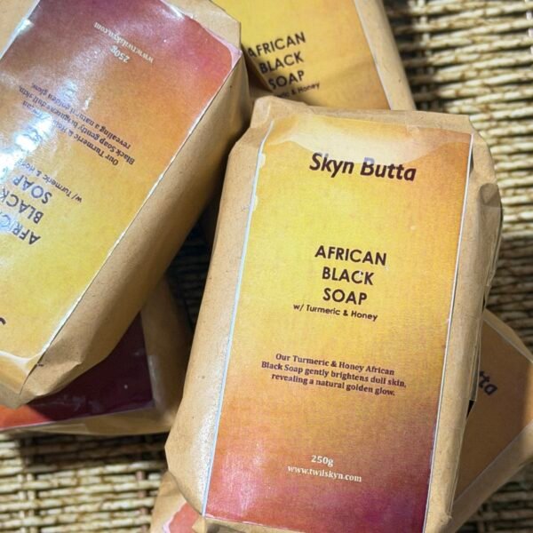 African black soap with Tumeric and honey